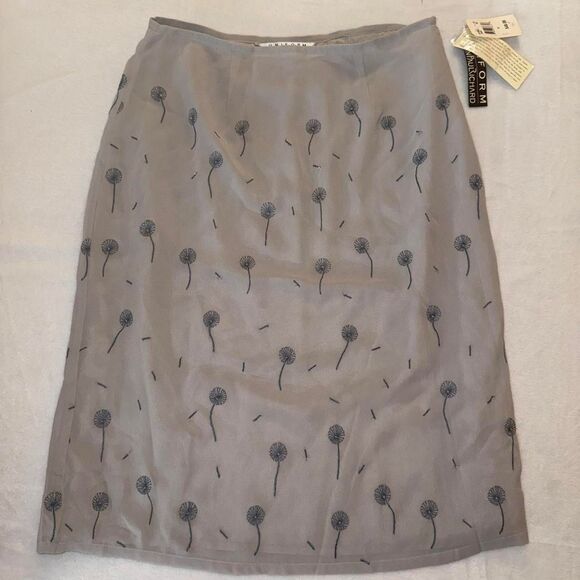 John Paul Richard Grey Dandelion Print Midi Kkirt - Picture 2 of 8
